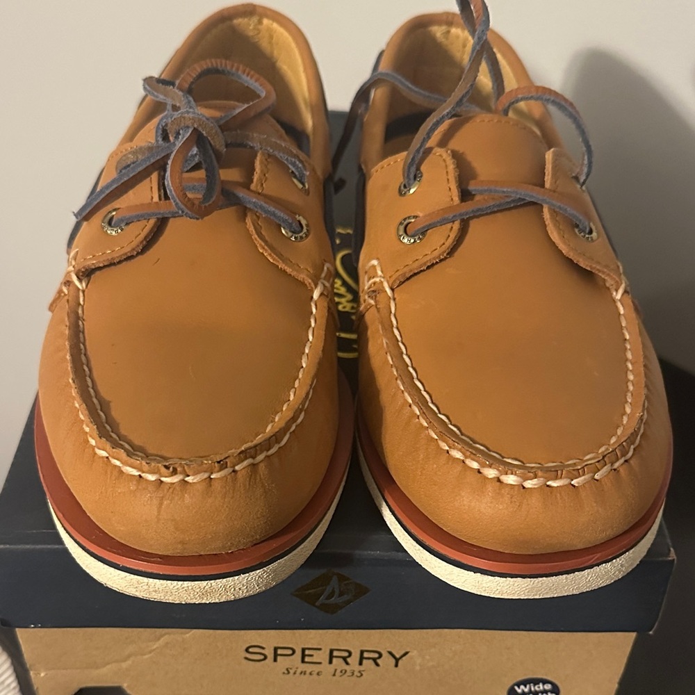 Sperry Gold A/O 2-Eye Red Shoes